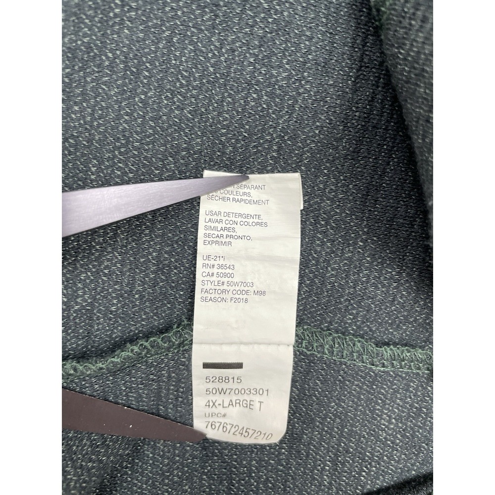 Van Heusen Flex Mens Quarter-Zip Pullover Shirt 4XLT Big & Tall Gray Minimalist - Picture 13 of 14